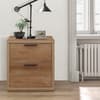 Stockwell Rustic Oak Wooden 2 Drawer Bedside Table