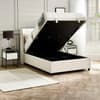Celeste White and Grey Fabric Winged Ottoman Storage Bed