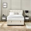 Celeste White and Grey Fabric Winged Ottoman Storage Bed