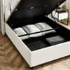 Celeste White and Grey Fabric Winged Ottoman Storage Bed