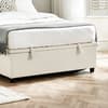 Celeste White and Grey Fabric Winged Ottoman Storage Bed