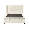 Celeste White and Grey Fabric Winged Ottoman Storage Bed