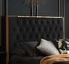 Chelsea Black and Gold Velvet Bed