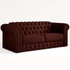 Chesterfield Burnt Amber 3 Seater Twill Sofa Bed