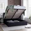 Chicago Black Leather Ottoman Storage Bed
