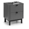 Chloe Grey Wooden 2 Drawer Bedside Table