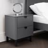 Chloe Grey Wooden 2 Drawer Bedside Table