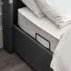 Clara Dark Grey Velvet Ottoman TV Bed - 4ft6 Double