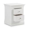 Clermont White Wooden 2 Drawer Bedside Table