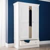 Clermont Surf White Wooden Combination Wardrobe