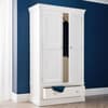 Clermont White Wooden Combination Wardrobe