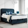 Clifton Blue Velvet Ottoman Bed