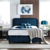 Clifton Blue Velvet Ottoman Bed