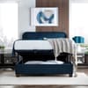 Clifton Blue Velvet Ottoman Bed