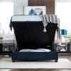 Clifton Blue Velvet Ottoman Bed