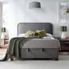 Clifton Dark Grey Velvet Ottoman Bed