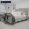 Colorado Grey Velvet Fabric Sleigh Bed