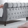 Colorado Grey Velvet Fabric Sleigh Bed