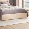 Colton Warm Beige Boucle Fabric Winged Ottoman Storage Bed - 5ft King Size