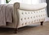 Copenhagen Warm Stone Fabric Scroll Sleigh Bed