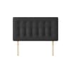 Cornell Buttoned Charcoal Fabric Headboard - 6ft Super King Size