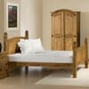 Corona High Foot End Waxed Solid Pine Wooden Bed Frame - 5ft King Size