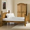 Corona High Foot End Waxed Solid Pine Wooden Bed Frame - 4ft6 Double