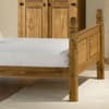 Corona High Foot End Waxed Solid Pine Wooden Bed Frame - 4ft6 Double