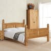 Corona High Foot End Waxed Solid Pine Wooden Bed Frame - 4ft6 Double