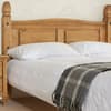 Corona High Foot End Waxed Solid Pine Wooden Bed Frame - 4ft6 Double