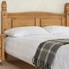 Corona High Foot End Waxed Solid Pine Wooden Bed