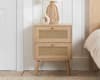 Croxley Oak Rattan 2 Drawer Bedside Table