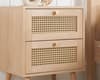 Croxley Oak Rattan 2 Drawer Bedside Table