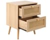 Croxley Oak Rattan 2 Drawer Bedside Table