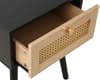 Croxley Black Rattan 1 Drawer Bedside Table