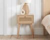 Croxley Oak Rattan 1 Drawer Bedside Table