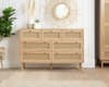 Croxley Oak Rattan 7 Drawer Chest