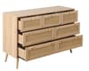 Croxley Oak Rattan 7 Drawer Chest