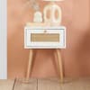 Croxley White Rattan 1 Drawer Bedside Table