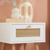 Croxley White Rattan 1 Drawer Bedside Table