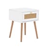 Croxley White Rattan 1 Drawer Bedside Table