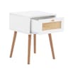 Croxley White Rattan 1 Drawer Bedside Table