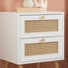 Croxley White Rattan 2 Drawer Bedside Table