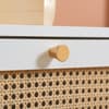 Croxley White Rattan 2 Drawer Bedside Table