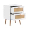 Croxley White Rattan 2 Drawer Bedside Table