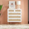 Croxley White Rattan 5 Drawer Chest