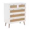 Croxley White Rattan 5 Drawer Chest