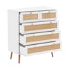 Croxley White Rattan 5 Drawer Chest