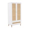 Croxley White Rattan Combination Wardrobe