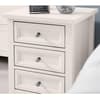 Maine Surf White 3 Drawer Wooden Bedside Table